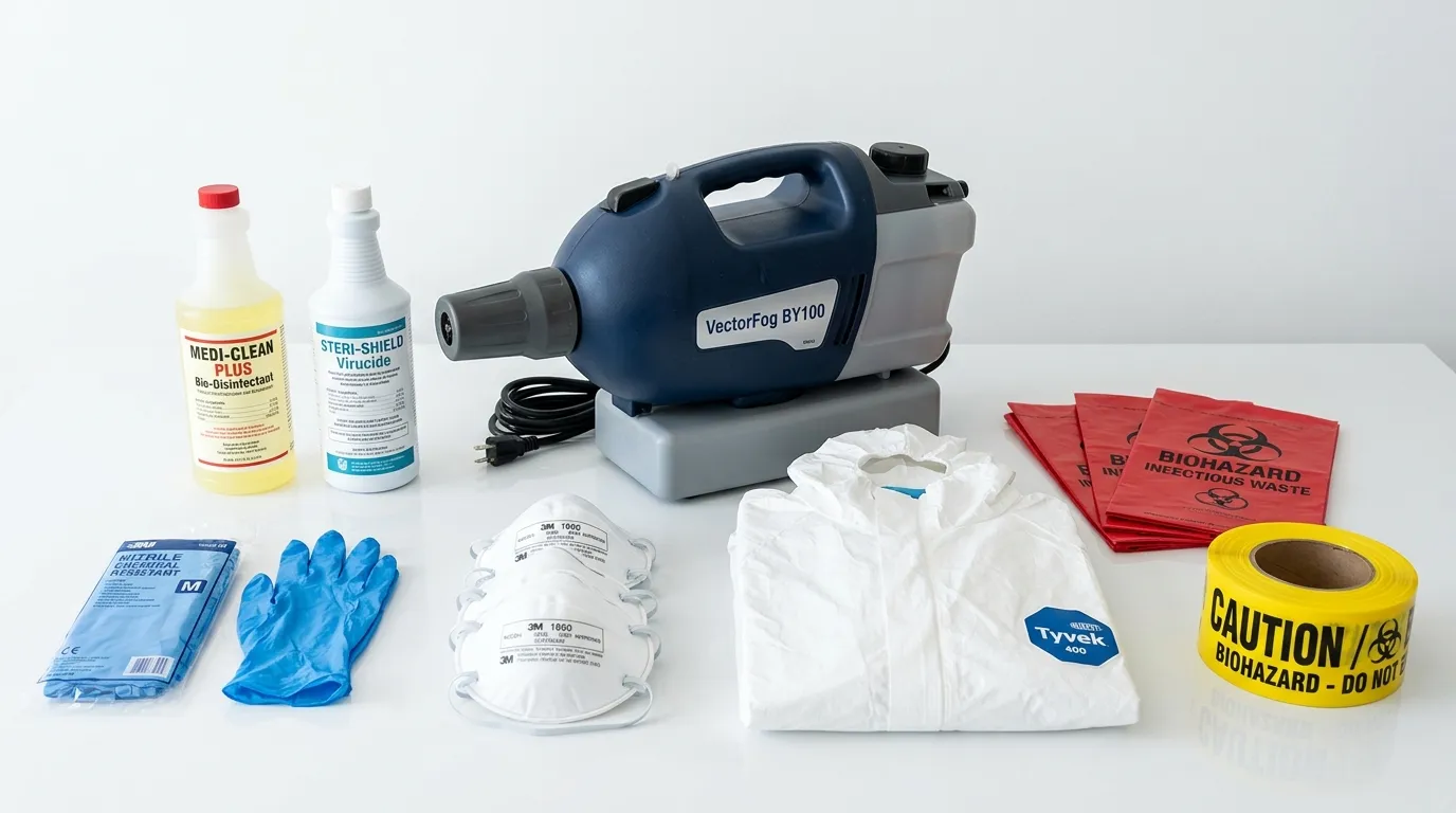 Professional biohazard remediation crew working in Christiana