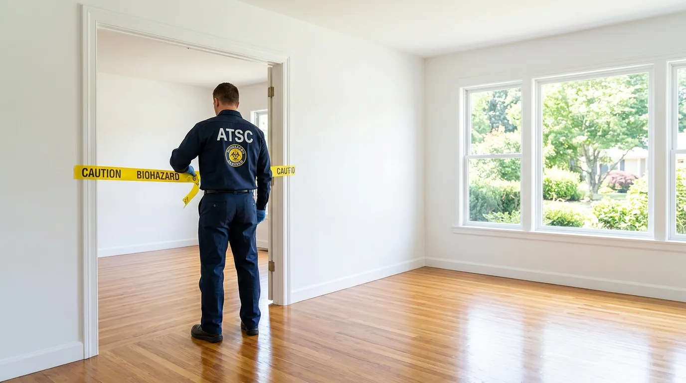 Certified biohazard cleanup crew performing Decomposition Cleanup in Christiana